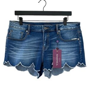VIGOSS Jagger Scallop NEW Blue Jean Shorts 32